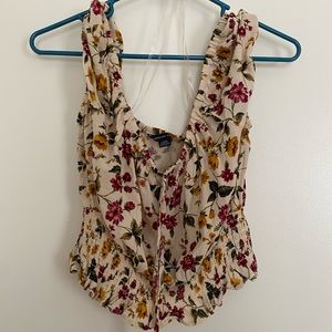Floral Scrunch Waist Top